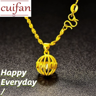 The New Ready Stock 916 Gold Necklace for Women Hollow Ball Drop Flower Hydrangea Pendant Pawnable Gold Necklace Wedding Necklace Pendant for Couple Birthday Present Fashion Jewelry