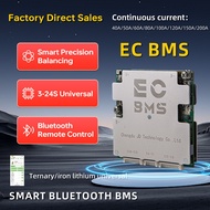 EC Smart BMS 4S-24S LiFePO4 Solar Bluetooth CAN Active Balancer 50-200A Battery Management Board for