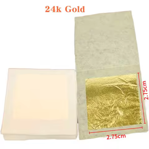 100 sheets 2.75 X 2.75cm 99.99% pure genuine gold leaf foil sheet For face Beauty and Food Decoratio