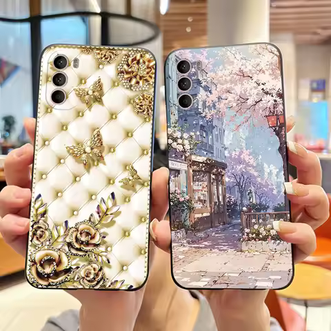 Black Case For Motorola Moto G41 Jelly Case For Motorola Moto G51 Cute Pattern Shell Colorful Soft S