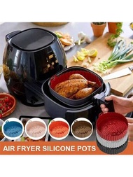 1入組網狀墊，空氣炸鍋烤箱可重複使用易清洗圓形空氣炸鍋配件廚房用具替換烤盤