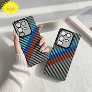 Hybrid Stripe Fiber Geometric Case For Infinix Note 30 Note 30 Pro Note 40 Note 40 Pro Note 50 Note 