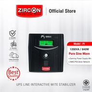 ZIRCON รุ่น Pi 1200VA/840W Pure Sine Wave รูปแบบคลื่นเพียวซายน์ ประกัน2ปี Onsite Service -Official S