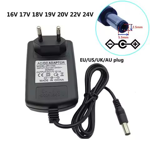 16V 17V 18V 19V 20V 22V 24V AC DC Power Adapter Supply 20 22 24 Volt 1A 1.5A 2A Universal Adaptor 24