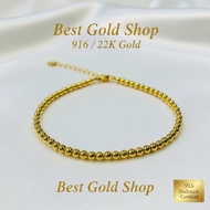 22k / 916 Gold Bead Bracelet Light Weight