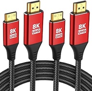 10K 8K Mini HDMI to HDMI Cable 1FT 2 Pack , 48Gbps Ultra High Speed 8K@60Hz 4K@120Hz HDMI 2.1 Cord, for Handheld Game, Camera, Camcorder, Tablet, Laptop, KYY, ARZOPA, VILVA, MNN, Portable Monitor
