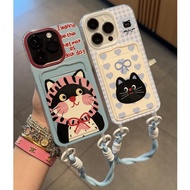 Cartoon Cat Love Card Holder Casing iphone 17 Pro Max 11 Pro Max 16E 13 Pro Max 16 Pro Max Ip 11 14 