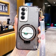 Ybd ốp sang trọng cho OPPO RENO 12 5g RENO 12 f reno12 Pro 5g 12f gương tròn giá đỡ điện thoại bột n
