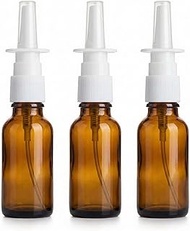 VASANA 3PCS 5ml Empty Refill Portable Amber Glass Nasal Spray Bottle Travel Sample Packing Aromather