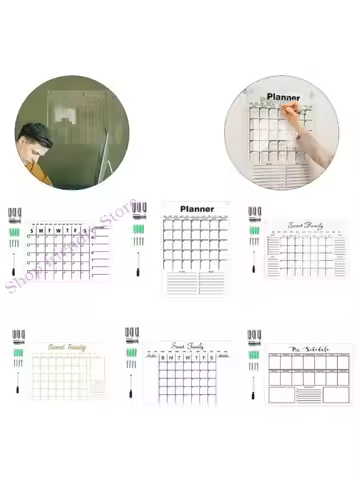594A Clear Acrylic Calendar No Whiteboard for Wall White Boards
