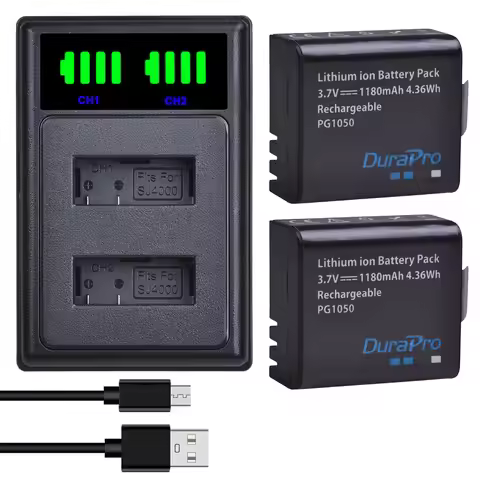 1180mAh Rechargeable PG1050 Battery/Charger for Campark/APEMAN/DBPOWER/WiMiUS/AKASO EK7000/Brave 4/S
