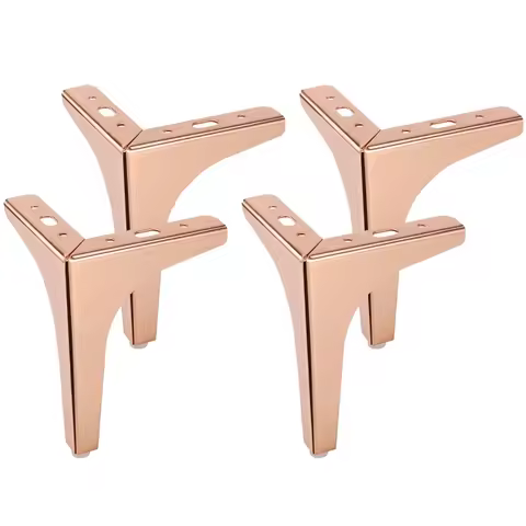 4Pcs/Lot Rose gold Plating Sofa Chair Legs Cupboard Cabinet Furniture Legs Feet Height 10/13.5/15/17