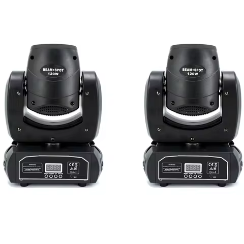 2PCS mini LED Moving head Light 120W Beam Spot 8 Rotating Prisms DJ Dmx Bar Strobe Stage Effect