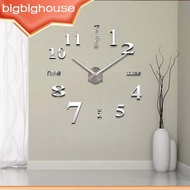 【Biho】Wall Clock DIY 3D Modern Mirror Surface Sticker Home Office Decoration