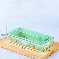 HIJAU YUEW [10 PCS] GREEN ENJOY LIFE LENGTH 17 CM X 7 CM 17X7CM 17X7 17CMX7CM Dessert Box Heat Resis
