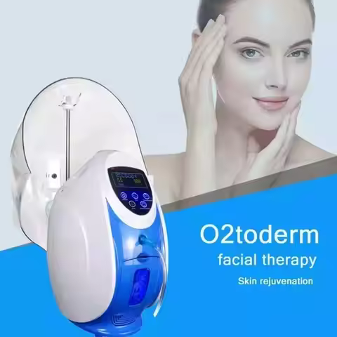 O2 toderm Oxygen Facial Machine Oxygen Skin Rejuvenation Spray Gun Anti Aging Oxygen LED Dome Therap