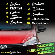 STICKER CUSTOM NAMA KERETA BAHAGIAN LAMPU KERETA / KERETA /