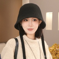 Bucket Hat Solid Color Basin Knitted Warm Face Hundred Hats Small o9 Bucket with Korean Female Versi