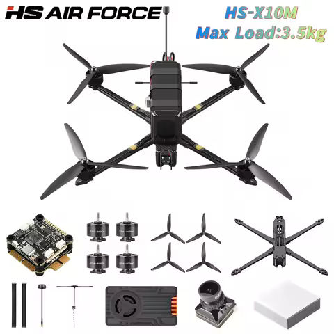 HS Airforce 10 Inch FPV Drone Maximum Load 3.5KG 165KM/H Speed 10KM+ Range Carbon Fiber Frame HS-X10