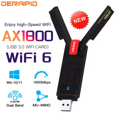 Fenvi USB WiFi 6 AX1800 USB 3.0 Adapter Dual Band 2.4G/5Ghz USB Receiver Dongle Wifi Network Card Wi