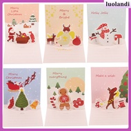6 Sets Greeting Cards Gift Blanks Xmas Festival Christmas -up Three-dimensional Paper Child luolandi