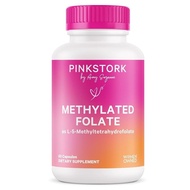 Pink Stork Folate: Methyl Folate - MTHFR Acid, Natural Form of Folic Acid for Pregnancy, Formulated 