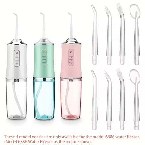 8Pack GentleCare Water Flosser Tips - Easy-to-Attach, Durable Plastic Nozzles for a Hygienic Clean,