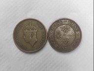 King George The Sixth 英皇佐冶六世，1949年香港五仙，1個 $50