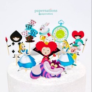 Alice in Wonderland Cupcake Topper Alice in Wonderland/ Topper Alice in Wonderland Cake Topper