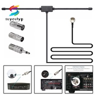 SUYOUMY Radio Antenna, 75Ohm Universal FM Dipole Aerial, Portable Stereo Plug Play Aerial Connector 