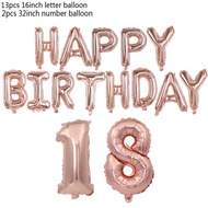 (SG Seller) 18th Birthday Decorations, 18 Birthday Balloon, Rose Gold Birthday Decorations Set 18 Bd