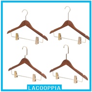[ Wooden Clothes Hanger with Pants Clips for Blouse Coat Entrance Cupboard Jacket