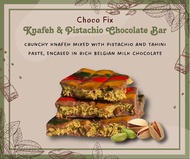 Choco fix: Knafeh & Pistachio Chocolate bar - Dubai Chocolate 240 g. (ฟรีค่าจัดส่ง) Free Shipping