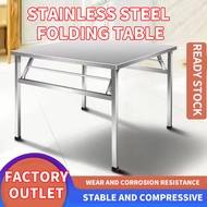 Kitchen Stainless Steel Folding Table Stall Small Square Table Dining Table Courtyard Dining Table F