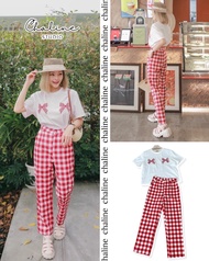 PASSWORD set 2 pcs. เซทเสื้อยืดผ้าคอตตอนอย่างดี ปักลายโบว์น่ารักสดใส CARDIGAN_NISTA