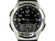 [專業] 石英錶 [CASIO AQ-180W] 卡西歐 十年電池錶[黑面+液晶]中性/潮/軍錶