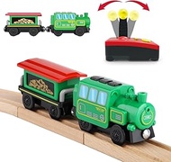 HANQIANN Battery Operated Locomotive Train Set, Electric Remote Control, Green, HO Scale, 3+, Unisex