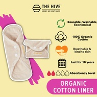 The Hive Reusable, Washable, 100% Organic Cotton Liner For Light Discharge (1pcs) (3pcs)