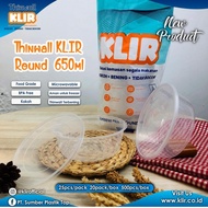 Thinwall Variasi round 750ml s/d 200ml + tutup isi 25 pcs/ Bulat tinwal mangkok bawah datar premium