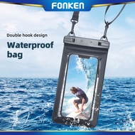 เคสโทรศัพท์มือถือ FONKEN กระเป๋าถุงปลอกหุ้มโทรศัพท์กันน้ำสองสายคล้องตะขอสำหรับโทรศัพท์ขนาดสูงสุด7.5นิ้ว