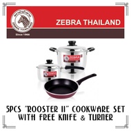 Zebra Stainless Steel Z180X105X5P0 (5Pcs) ''Rooster II'' Cookware Set with Free Knife & Turner