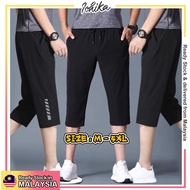 [MYSIA READY STOCK][M-5XL][ADAM Mid-Long Men Pants Casual Sport Running Pants Short Pants Plus Size 