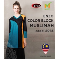 Tshirt Muslimah / Long Blouse / Color Block Muslimah - ENZO 8083
