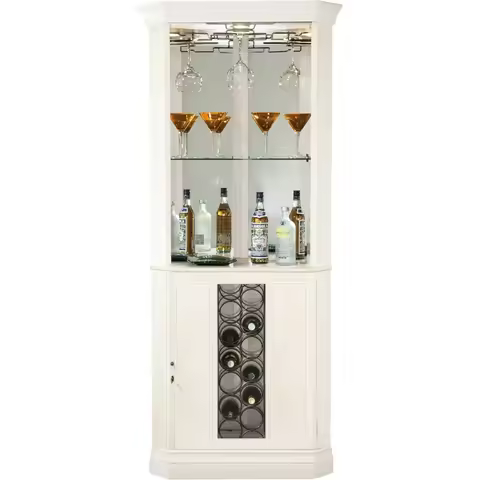 Howard Miller Leontief Wine and Bar Cabinet II - Linen Home Liquor Storage with Interior Lighting an