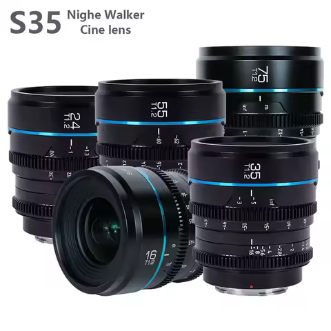 SIRUI Night Walker 35mm T1.2 Cine Lens 16mm 24mm 55mm for Sony FX3 ZV-E1 LUMIX GH5 GH6 S52 S1ii Fuji