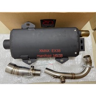 CJ IPOH BIKE EXHAUST XMAX250 V1 V2 MANIFOLD 32MM 35MM 38MM Xmax CJ IPOH BIKE Exhaust Standard Cuttin