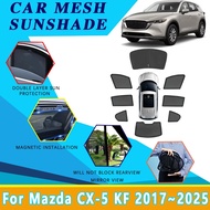 Car Mesh Sun Shades For Mazda CX-5 CX5 CX 5 KF 2017~2024 2025 Magnetic Sunshades Windshield Side Win