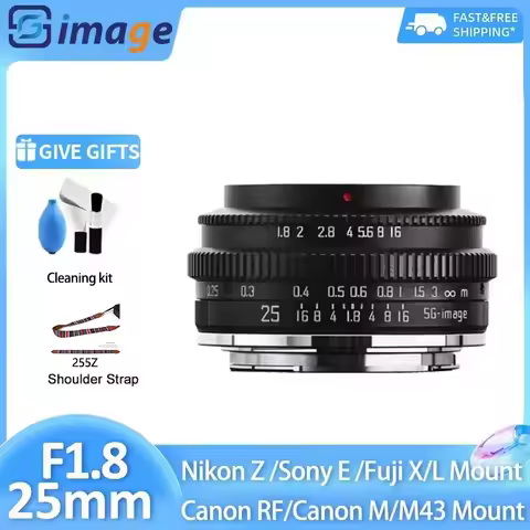 SG Image 25mm F1.8 Large Aperture Manual Lens for Sony E Nikon Z Canon R Sigma Leica L Canon EOS M M