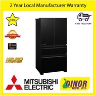 Mitsubishi 630L Fridge 4-Door Multi Drawer with Glass Door & Ice Maker Door MR-LX68EM