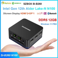 SZBOX SI-B260 N100 Mini PC Onboard 12GB DDR5 SSD WiFi 6 BT 5.2 Windows 11 PRO 4K Triple Display